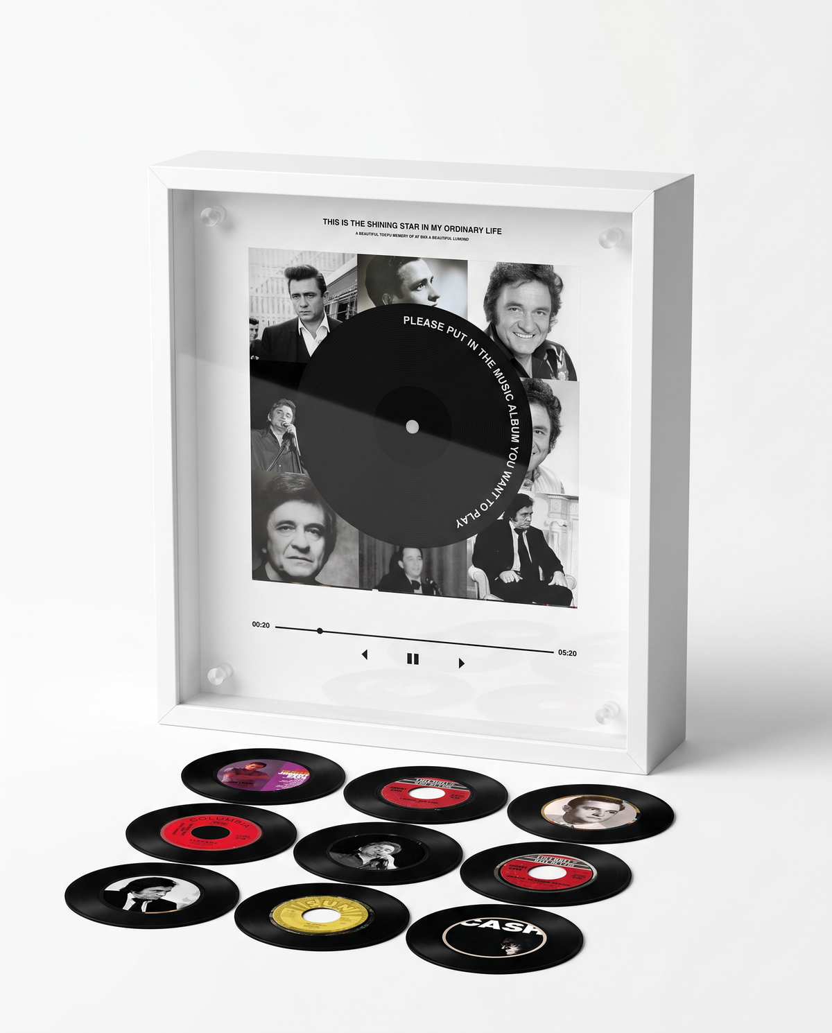 Johnny Cash music player box – white studio