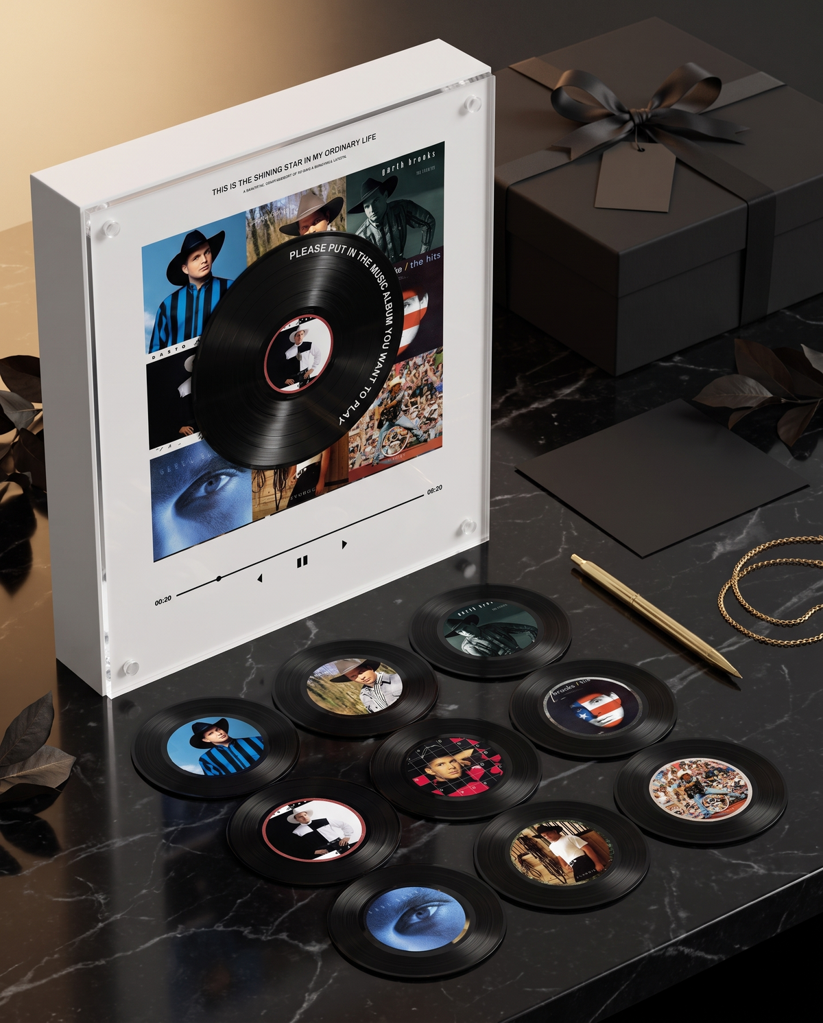Garth Brooks music player box – marble gift scene