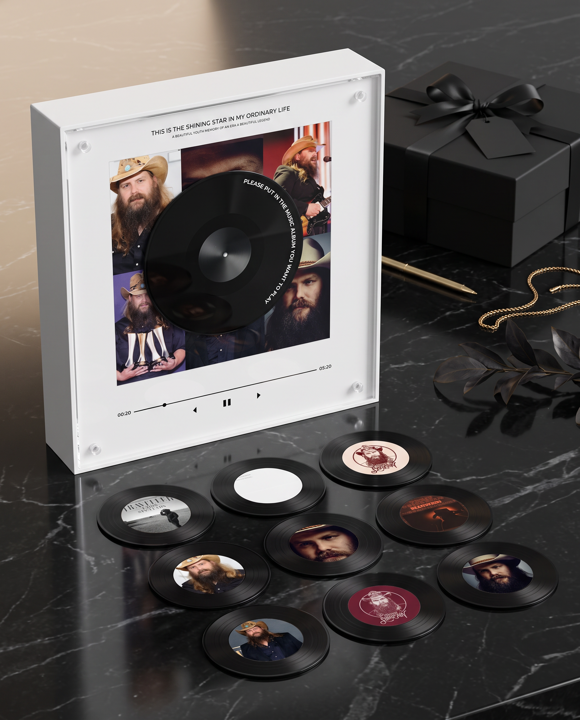 C.S. – Tennessee Whiskey music player, black marble gifting